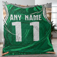 Thumbnail for Custom Premium Quilt Blanket Boston Jersey Basketball Personalized Quilt Gifts for Her & Him