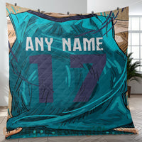 Thumbnail for Custom Premium Quilt Blanket Charlotte Jersey Basketball Personalized Quilt Gifts for Her & Him