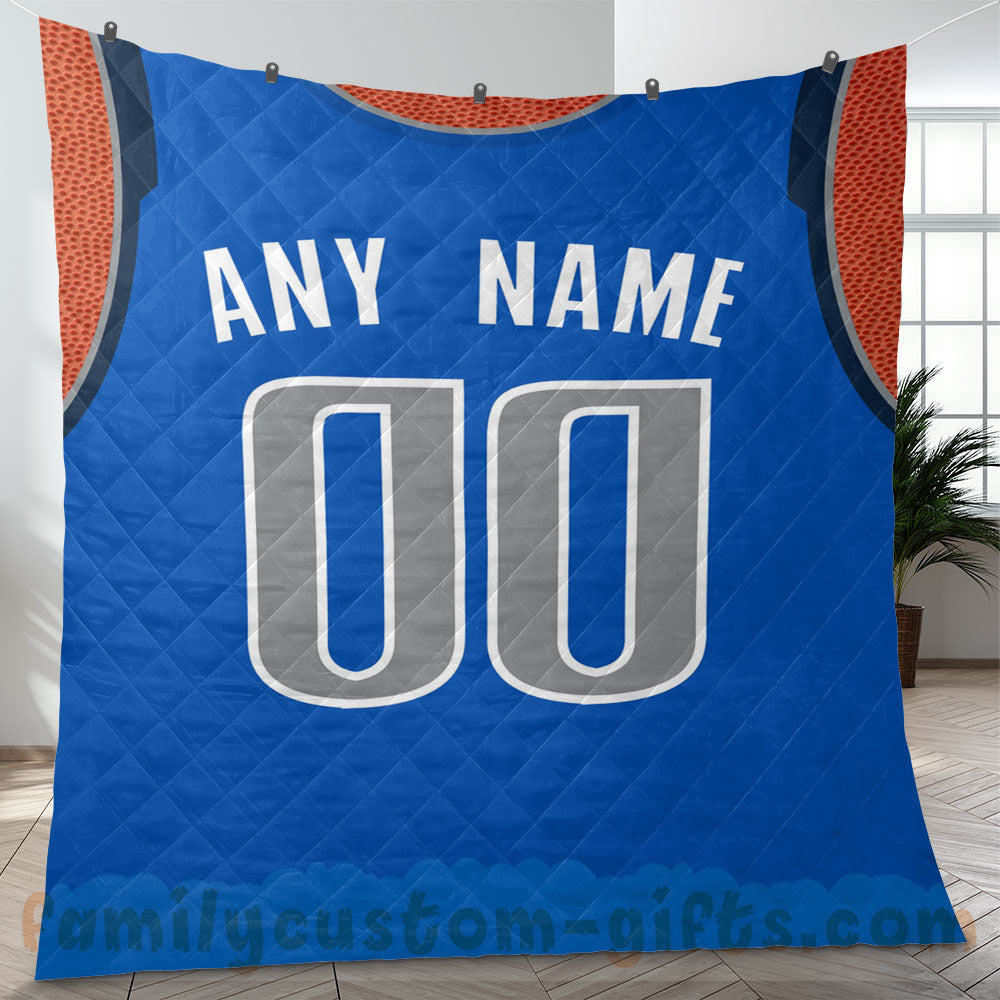 Custom Premium Quilt Blanket Dallas Jersey Basketball Personalized Quilt Gifts for Her & Him