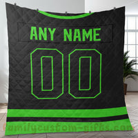 Thumbnail for Custom Premium Quilt Blanket Dallas Jersey Ice Hockey Personalized Quilt Gifts for Her & Him