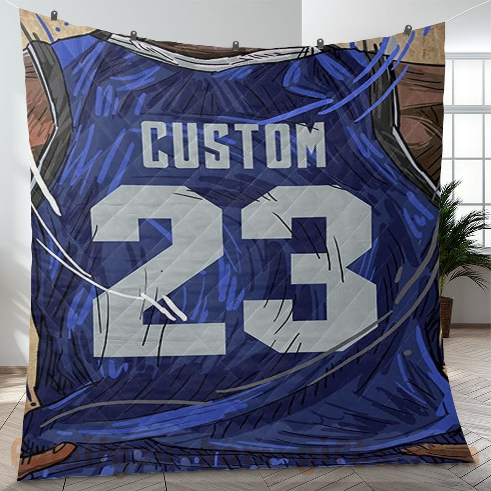 Custom Premium Quilt Blanket Dallas Jersey Basketball Personalized Quilt Gifts for Her & Him