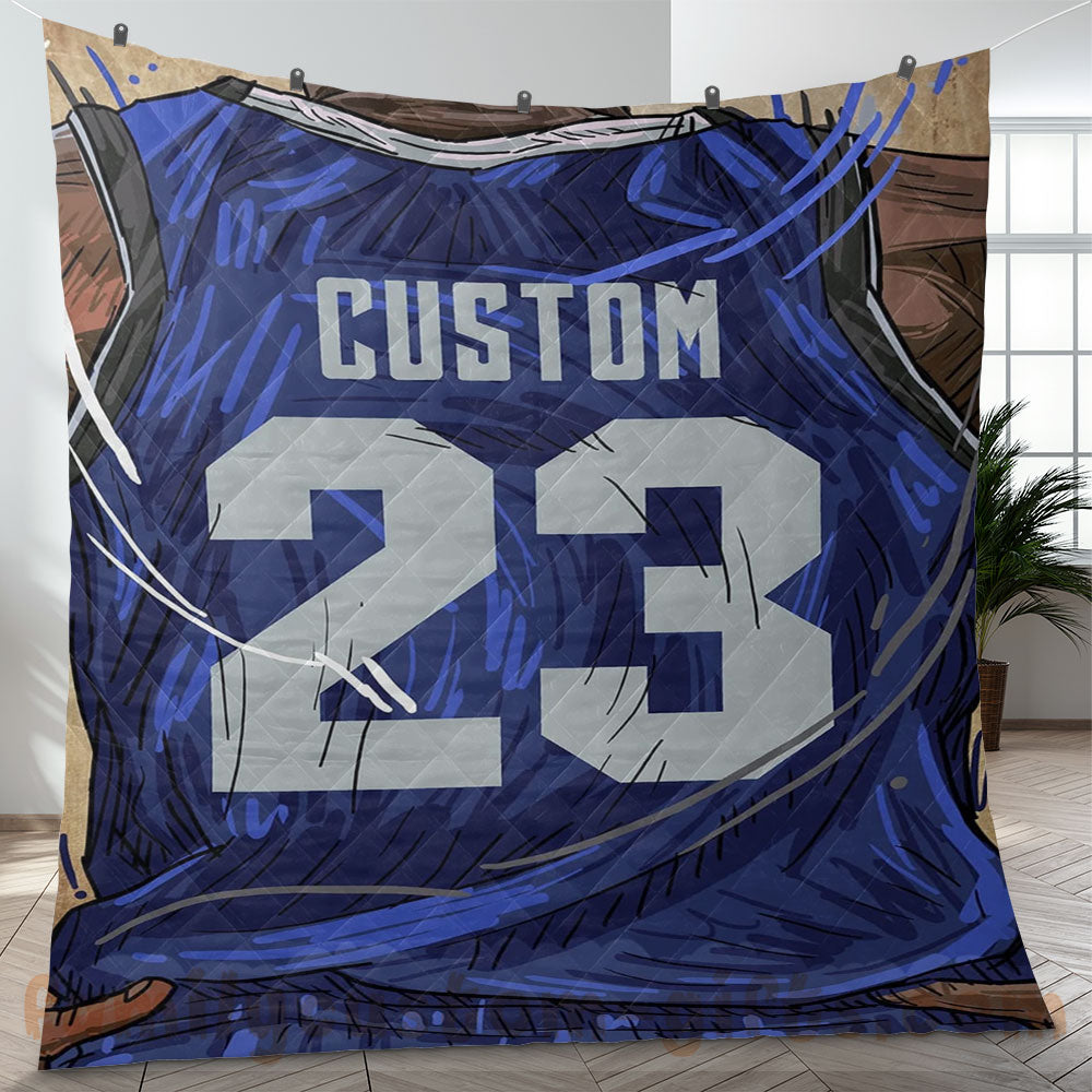 Custom Premium Quilt Blanket Dallas Jersey Basketball Personalized Quilt Gifts for Her & Him