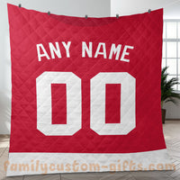 Thumbnail for Custom Premium Quilt Blanket Detroit Jersey Ice Hockey Personalized Quilt Gifts for Her & Him