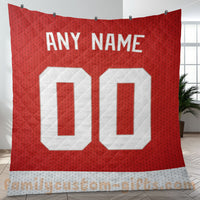 Thumbnail for Custom Premium Quilt Blanket Detroit Jersey Ice Hockey Personalized Quilt Gifts for Her & Him