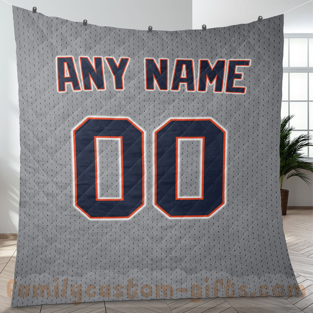 Custom Premium Quilt Blanket Detroit Jersey Baseball Personalized Quilt Gifts for Her & Him