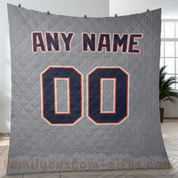 Thumbnail for Custom Premium Quilt Blanket Detroit Jersey Baseball Personalized Quilt Gifts for Her & Him