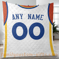 Thumbnail for Custom Premium Quilt Blanket Golden State Jersey Basketball Personalized Quilt Gifts for Her & Him