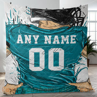 Thumbnail for Custom Premium Quilt Blanket Jacksonville Jersey American Football Personalized Quilt Gifts for Her & Him