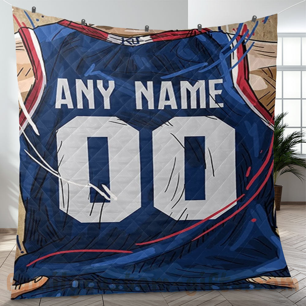 Custom Premium Quilt Blanket Kansas Jersey Basketball Personalized Quilt Gifts for Her & Him