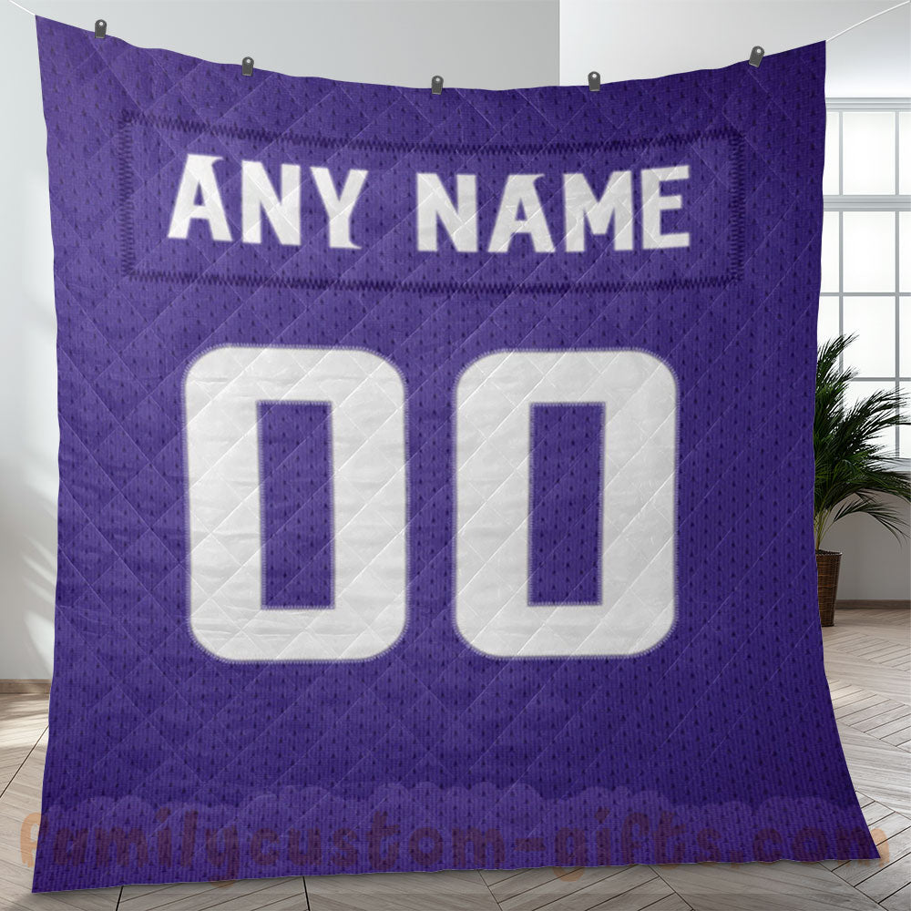Custom Premium Quilt Blanket Minnesota Jersey American Football Personalized Quilt Gifts for Her & Him