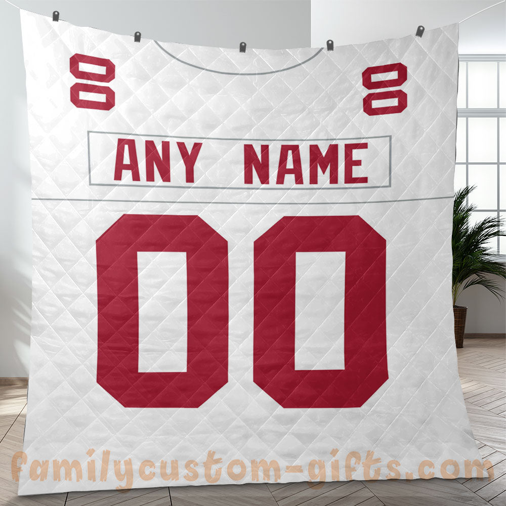 Custom Premium Quilt Blanket New York  Jersey American Football Personalized Quilt Gifts for Her & Him