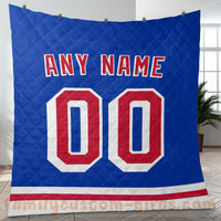 Thumbnail for Custom Premium Quilt Blanket New York Jersey Ice Hockey Personalized Quilt Gifts for Her & Him