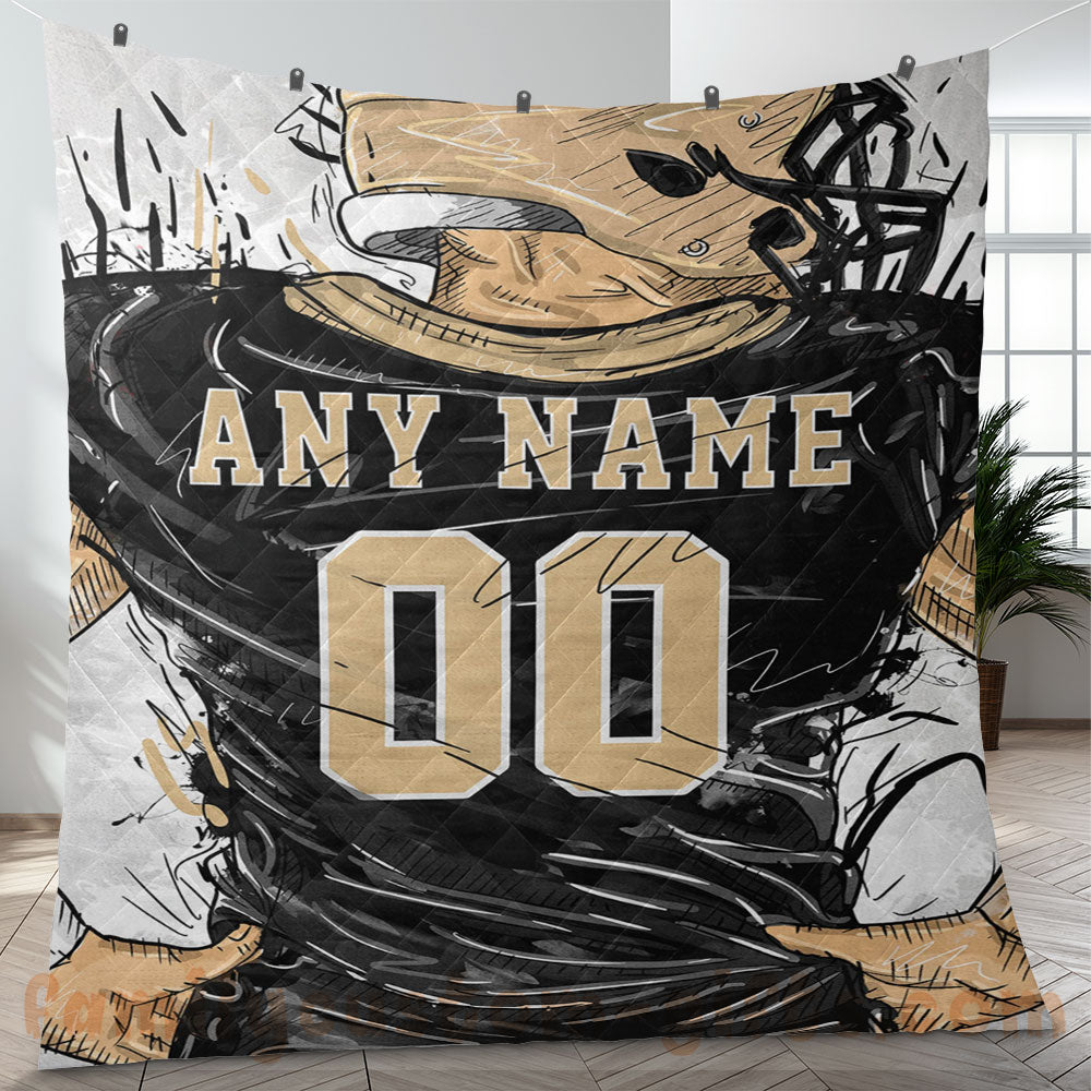 Custom Premium Quilt Blanket New Orleans Jersey American Football Personalized Quilt Gifts for Her & Him