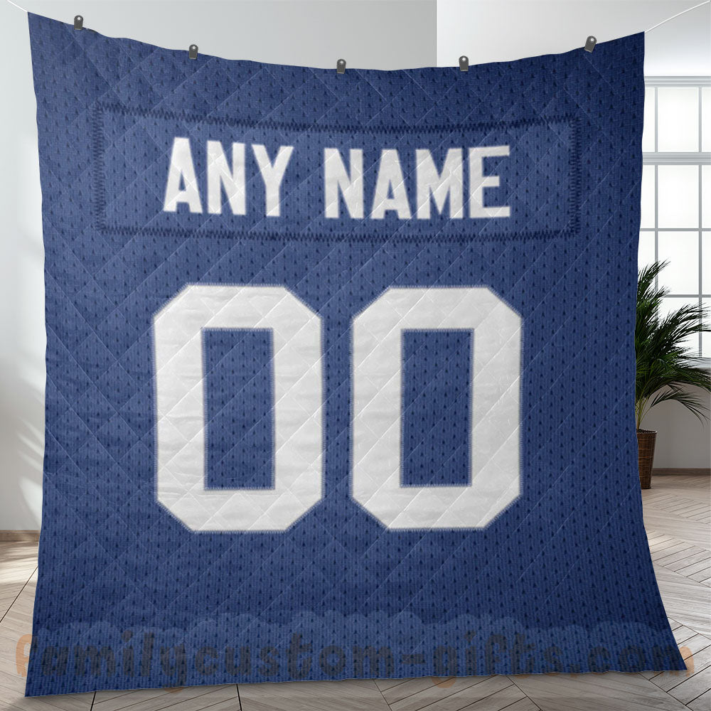 Custom Premium Quilt Blanket New York Jersey American Football Personalized Quilt Gifts for Her & Him