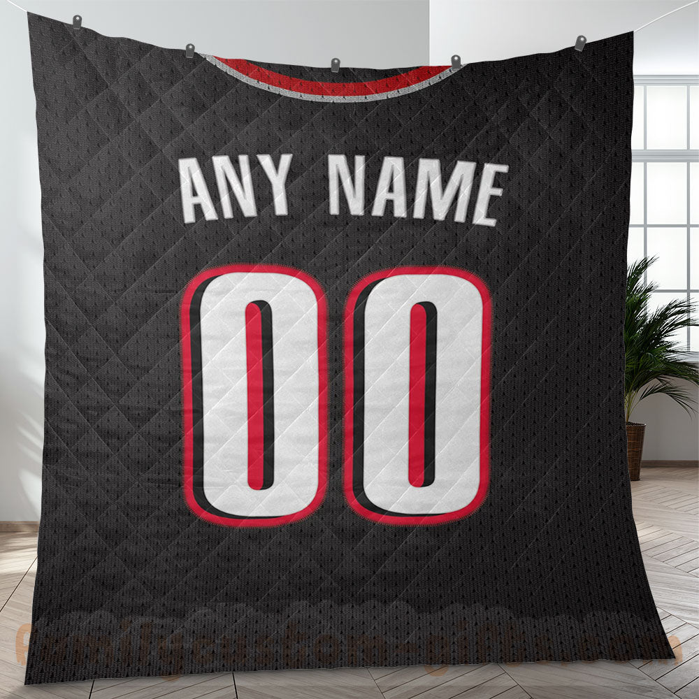 Custom Premium Quilt Blanket Portland Jersey Basketball Personalized Quilt Gifts for Her & Him