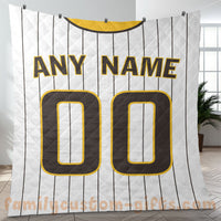 Thumbnail for Custom Premium Quilt Blanket San Diego Jersey Baseball Personalized Quilt Gifts for Her & Him