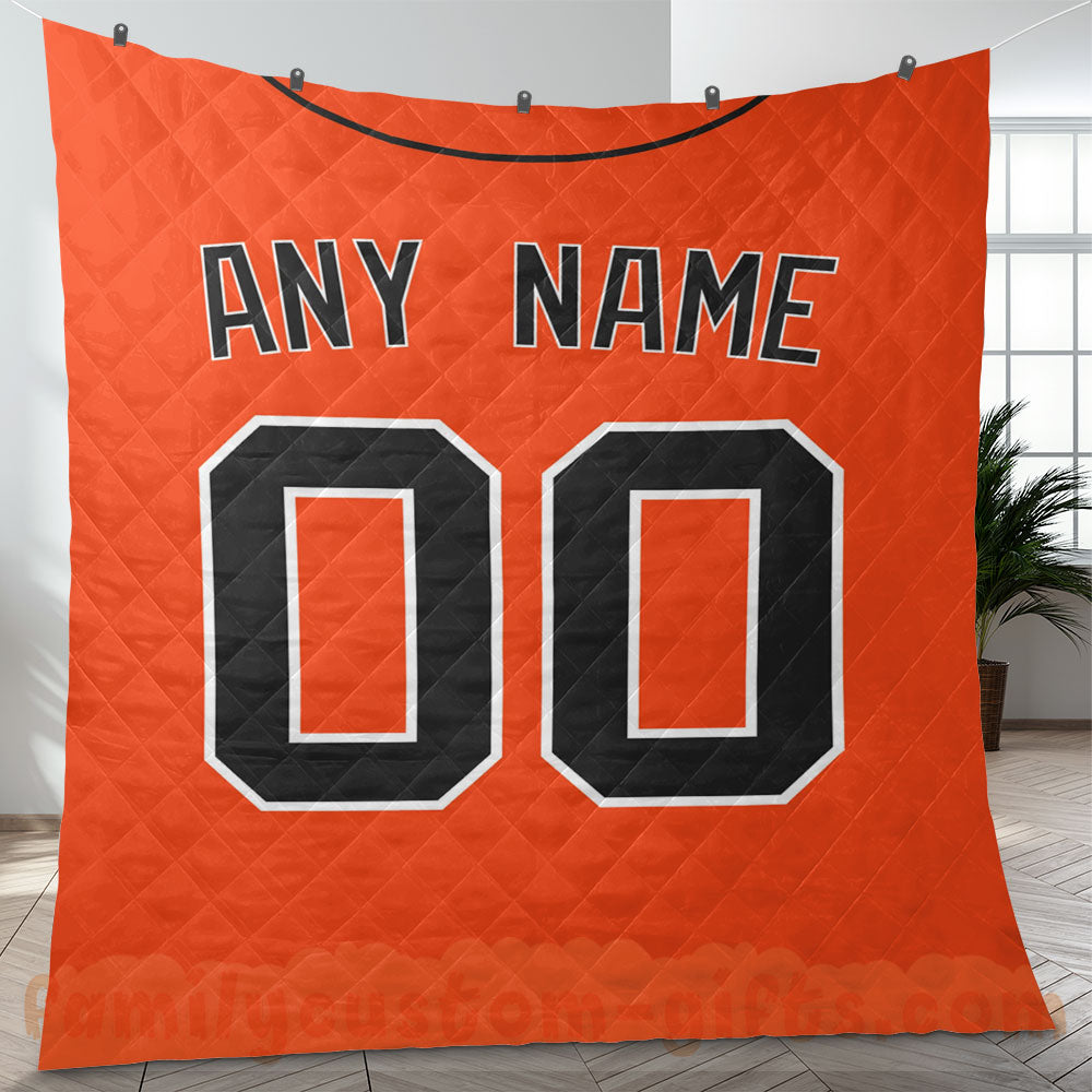 Custom Premium Quilt Blanket San Francisco Jersey Baseball Personalized Quilt Gifts for Her & Him