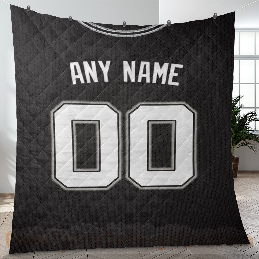 Custom Premium Quilt Blanket San Antonio Jersey Basketball Personalized Quilt Gifts for Her & Him