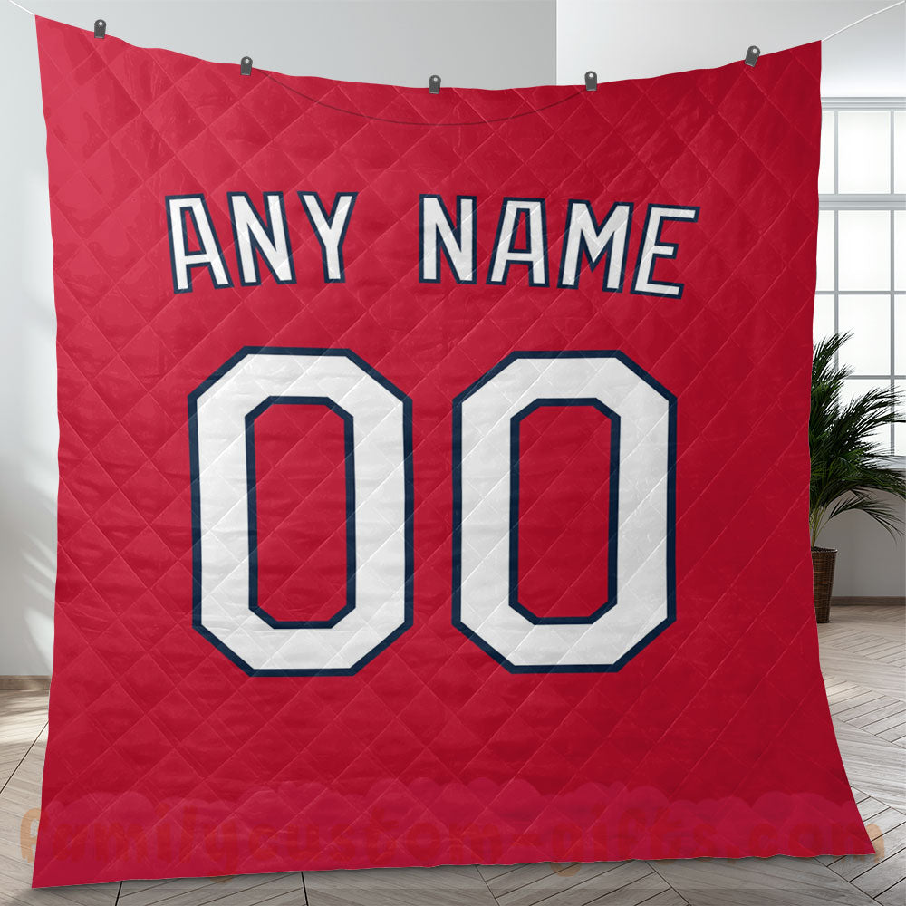 Custom Premium Quilt Blanket St. Louis Jersey Baseball Personalized Quilt Gifts for Her & Him