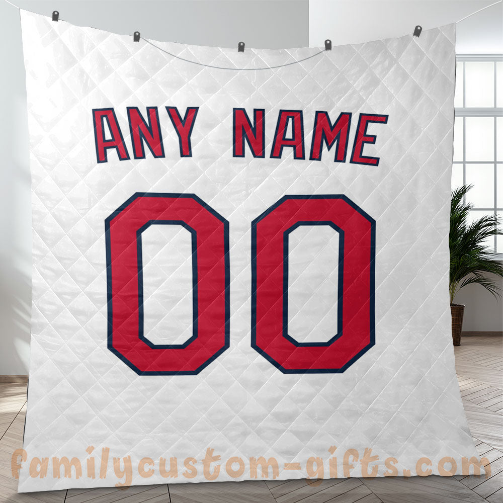 Custom Premium Quilt Blanket St. Louis Jersey Baseball Personalized Quilt Gifts for Her & Him