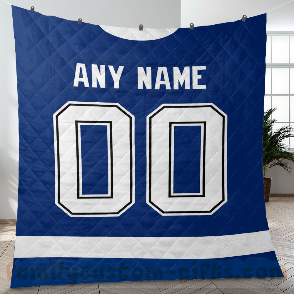 Custom Premium Quilt Blanket Tampa Bay Jersey Ice Hockey Personalized Quilt Gifts for Her & Him
