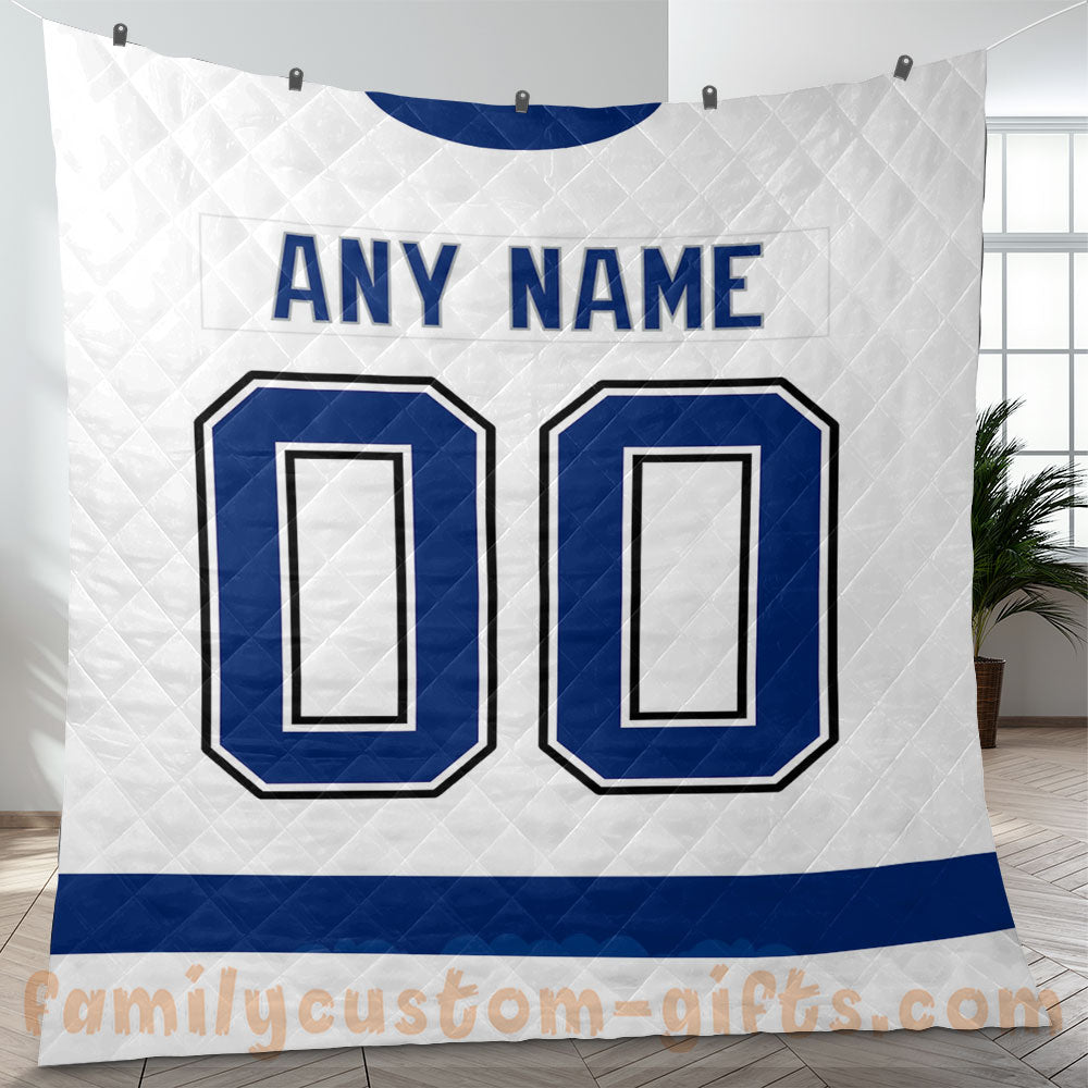 Custom Premium Quilt Blanket Tampa Bay Jersey Ice Hockey Personalized Quilt Gifts for Her & Him