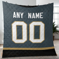 Thumbnail for Custom Premium Quilt Blanket Vegas Jersey Ice Hockey Personalized Quilt Gifts for Her & Him
