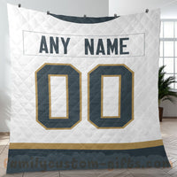 Thumbnail for Custom Premium Quilt Blanket Vegas Jersey Ice Hockey Personalized Quilt Gifts for Her & Him