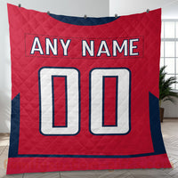 Thumbnail for Custom Premium Quilt Blanket Washington Jersey Ice Hockey Personalized Quilt Gifts for Her & Him