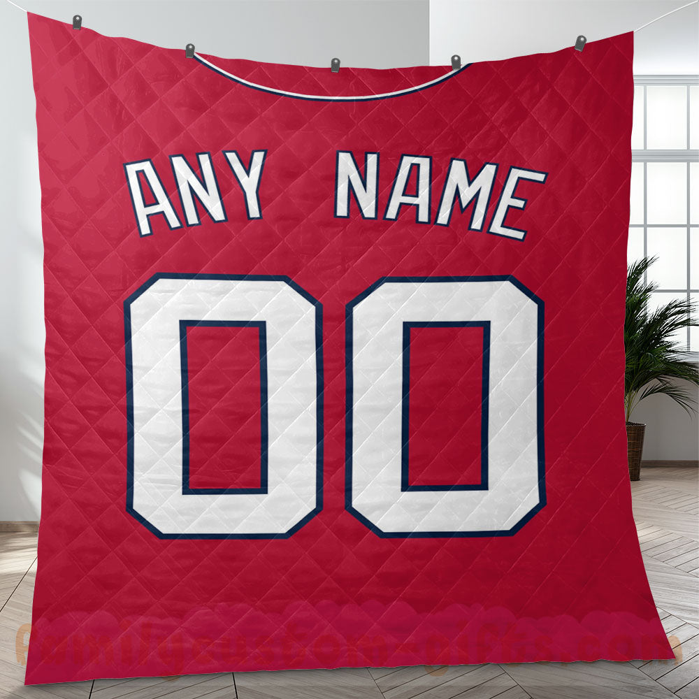 Custom Premium Quilt Blanket Washington Jersey Baseball Personalized Quilt Gifts for Her & Him