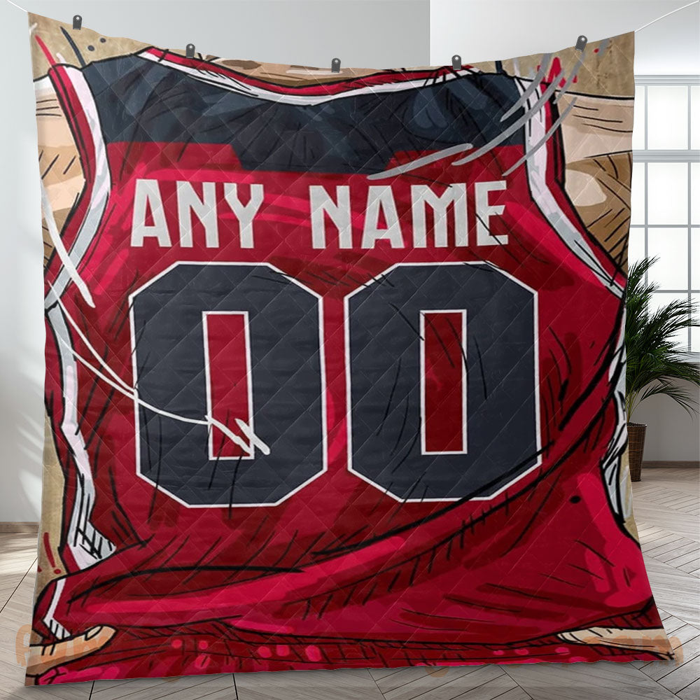 Custom Premium Quilt Blanket Washington Jersey Basketball Personalized Quilt Gifts for Her & Him