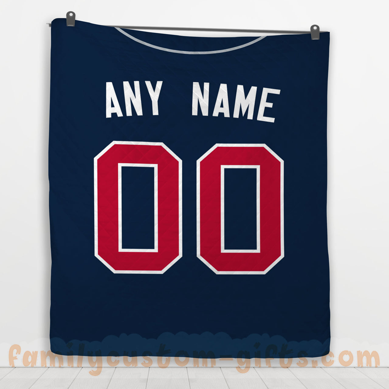 Custom Premium Quilt Blanket Atlanta Jersey Baseball Personalized Quilt Gifts for Her & Him