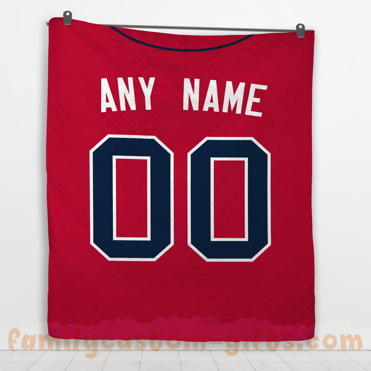 Custom Premium Quilt Blanket Atlanta Jersey Baseball Personalized Quilt Gifts for Her & Him