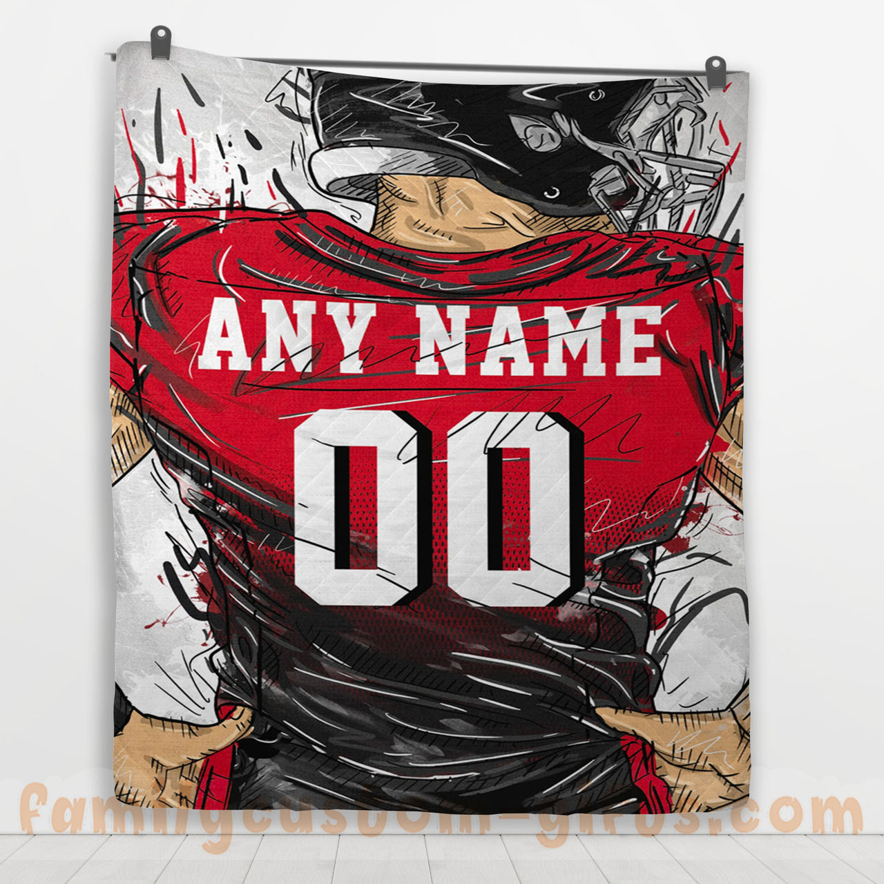 Custom Premium Quilt Blanket Atlanta Jersey American Football Personalized Quilt Gifts for Her & Him