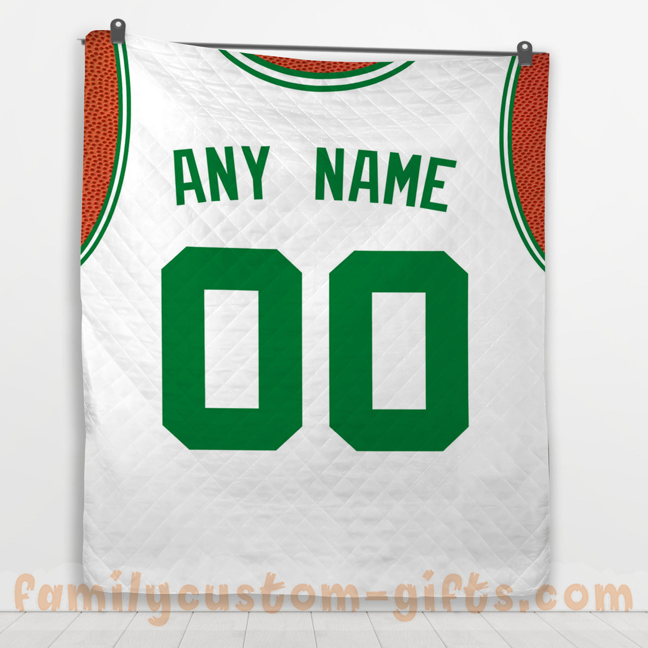 Custom Premium Quilt Blanket Boston Jersey Basketball Personalized Quilt Gifts for Her & Him