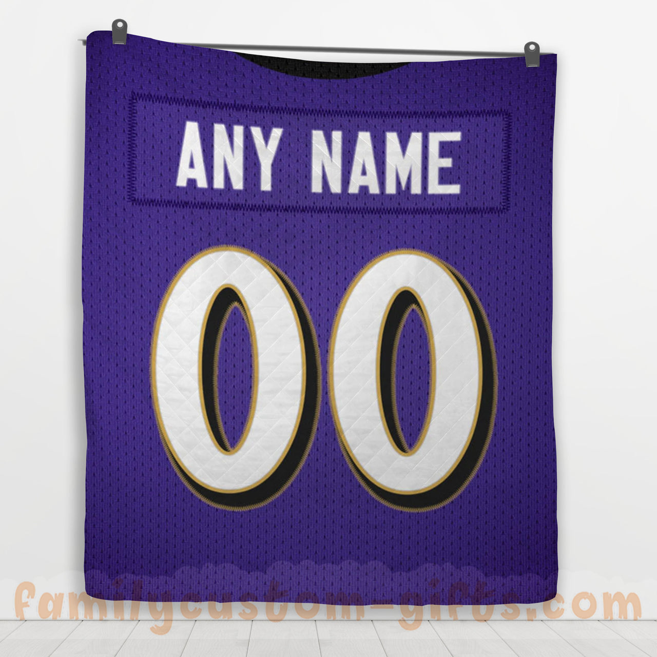 Custom Premium Quilt Blanket Baltimore Jersey American Football Personalized Quilt Gifts for Her & Him