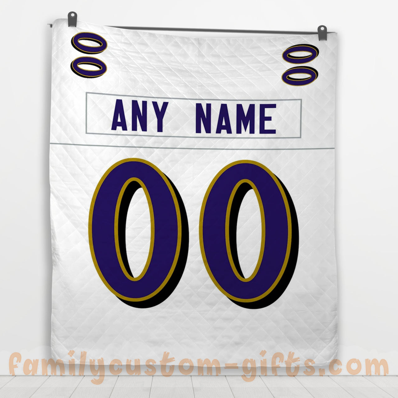 Custom Premium Quilt Blanket Baltimore Jersey American Football Personalized Quilt Gifts for Her & Him