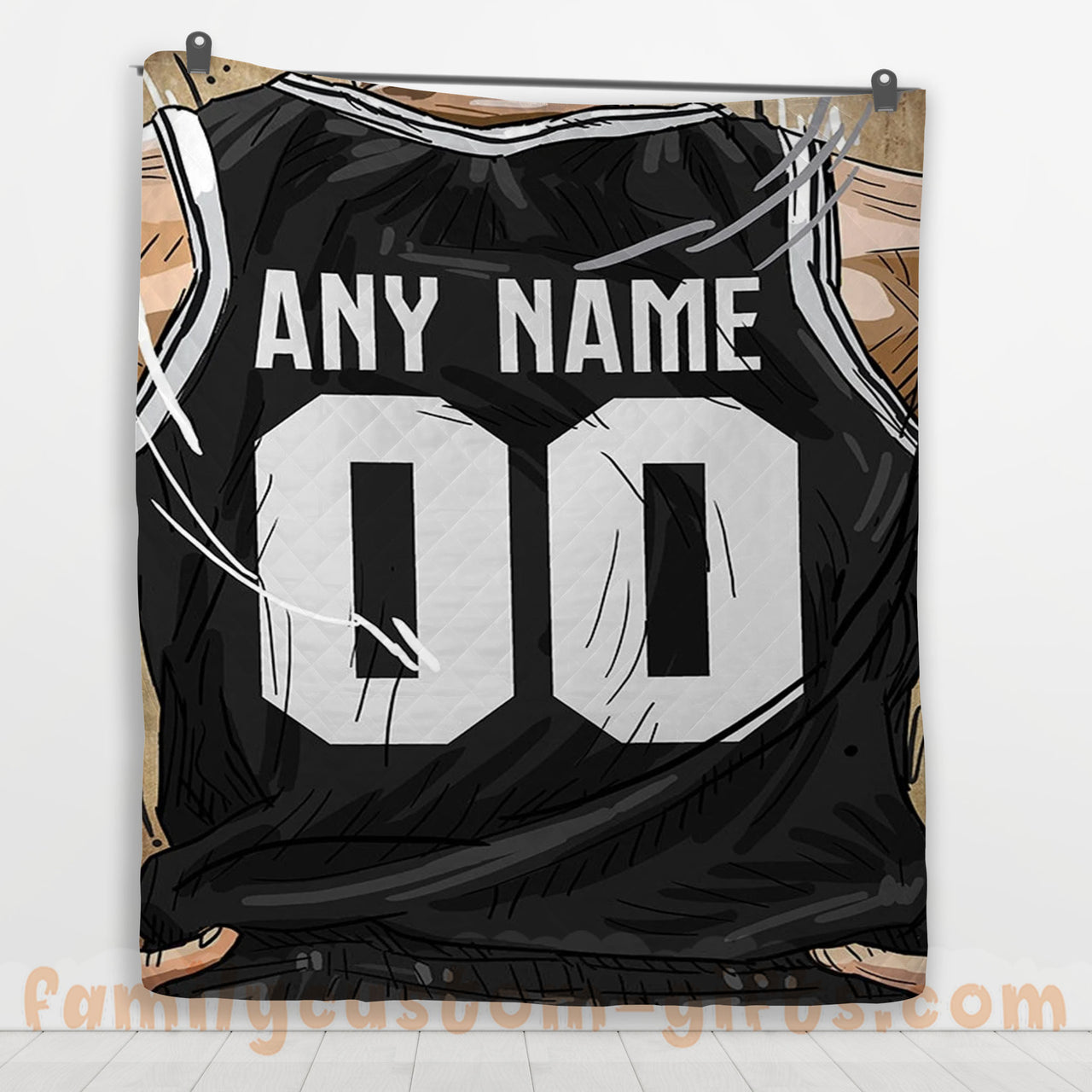 Custom Premium Quilt Blanket Brooklyn Jersey Basketball Personalized Quilt Gifts for Her & Him