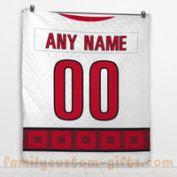 Thumbnail for Custom Premium Quilt Blanket Carolina Jersey Ice Hockey Personalized Quilt Gifts for Her & Him