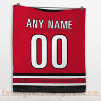 Thumbnail for Custom Premium Quilt Blanket Carolina Jersey Ice Hockey Personalized Quilt Gifts for Her & Him