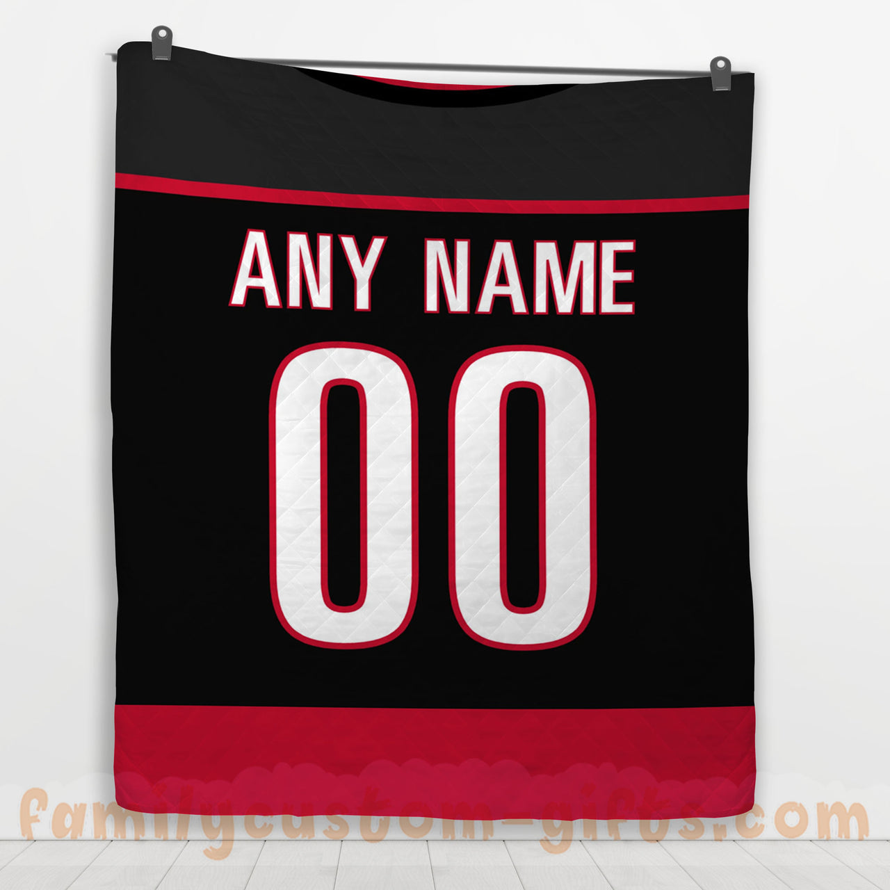 Custom Premium Quilt Blanket Carolina Jersey Ice Hockey Personalized Quilt Gifts for Her & Him