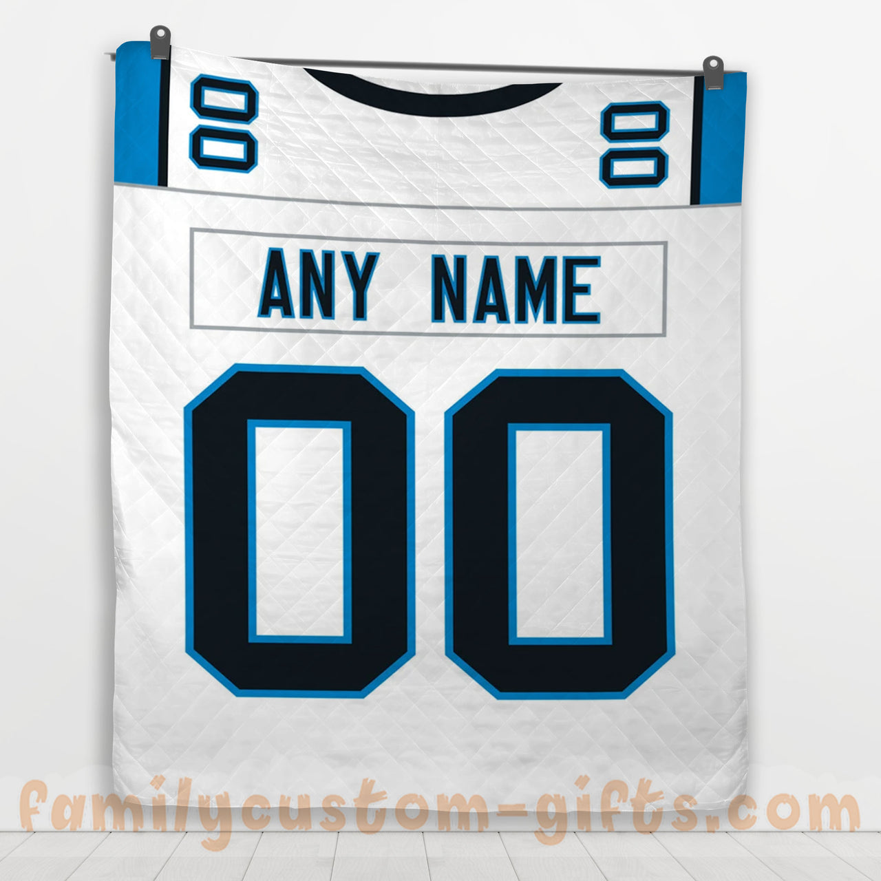 Custom Premium Quilt Blanket Carolina Jersey American Football Personalized Quilt Gifts for Her & Him