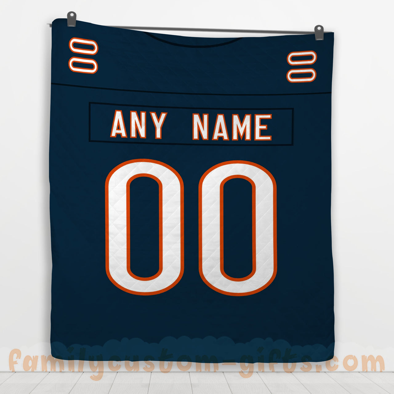 Custom Premium Quilt Blanket Chicago Jersey American Football Personalized Quilt Gifts for Her & Him