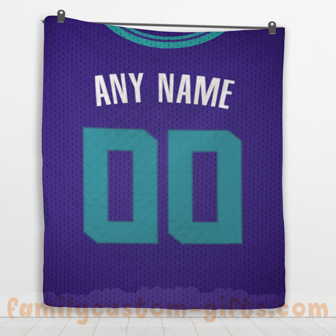 Custom Premium Quilt Blanket Charlotte Jersey Basketball Personalized Quilt Gifts for Her & Him