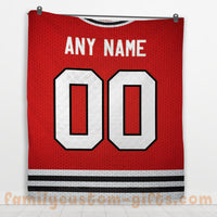 Thumbnail for Custom Premium Quilt Blanket Chicago Jersey Ice Hockey Personalized Quilt Gifts for Her & Him