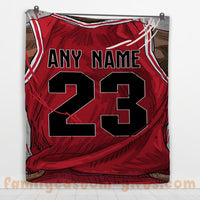 Thumbnail for Custom Premium Quilt Blanket Chicago Jersey Basketball Personalized Quilt Gifts for Her & Him