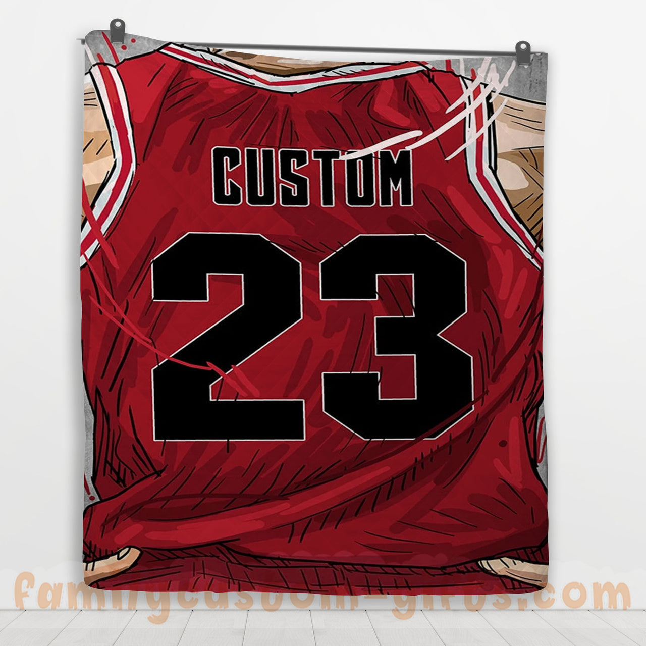 Custom Premium Quilt Blanket Chicago Jersey Basketball Personalized Quilt Gifts for Her & Him