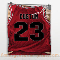 Thumbnail for Custom Premium Quilt Blanket Chicago Jersey Basketball Personalized Quilt Gifts for Her & Him