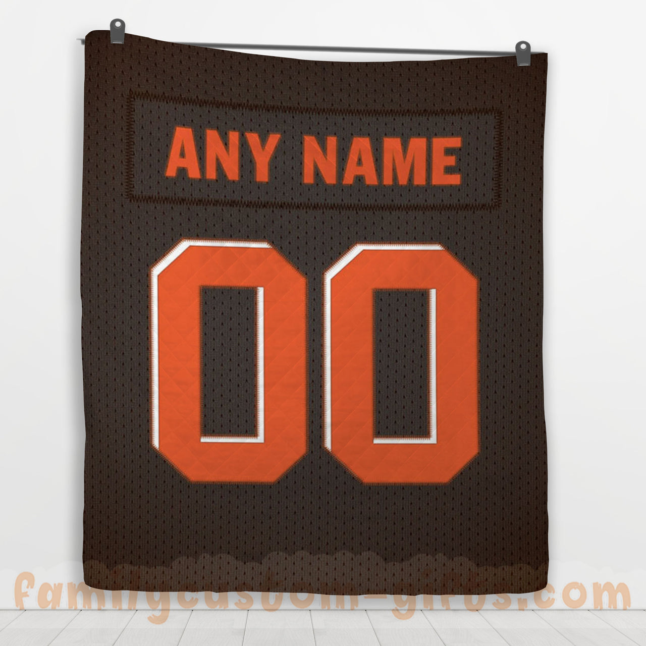 Custom Premium Quilt Blanket Cleveland Jersey American Football Personalized Quilt Gifts for Her & Him