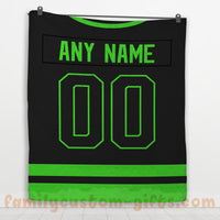 Thumbnail for Custom Premium Quilt Blanket Dallas Jersey Ice Hockey Personalized Quilt Gifts for Her & Him